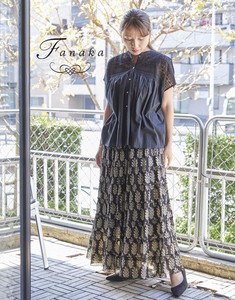 【Fanaka2024SS新作】モノトーンプリントティアードスカート