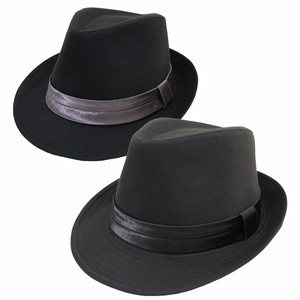 【大きいサイズ帽子 頭回り約62cm】中折れハット 中折れ帽子 ブラックボディ 2段テープ