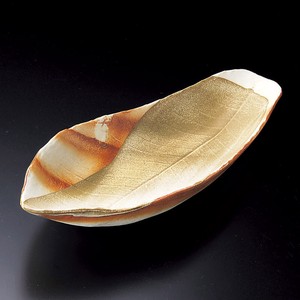 緋ダスキ流し朴葉大鉢　美濃焼　日本製 陶器