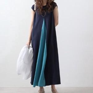 Casual Dress Color Palette Cotton One-piece Dress