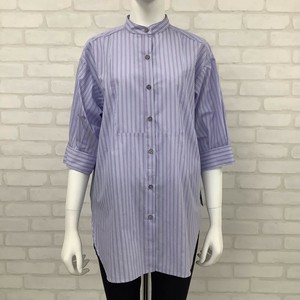 Button Shirt/Blouse Tunic Stripe L