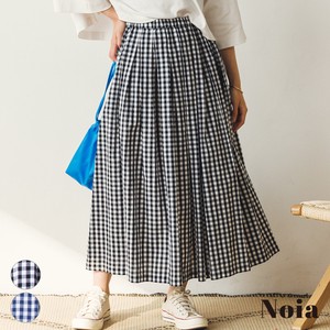 Skirt Yarn-dyed Checked Pattern Made in India Flare Skirt 2024 New S/S