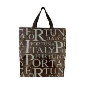 優美社　1563-01　Porta Fortuna (ポルタ フォルチューナ) プリント手提げ  ブラウン