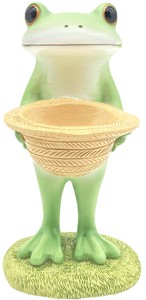 コポー ミニガーデン 帽子を花かごに 蛙 かえる  置物 マスコットオーナメント copeau