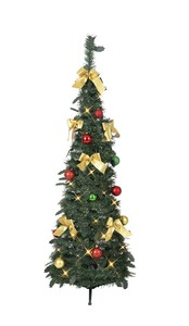 クリスマス【収納、片付け楽々ポップアップツリーゴールド】120cm　USBLEDライト付き