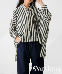 Antiqua Button Shirt/Blouse 3/4 Length Sleeve Stripe Tops Ladies' NEW