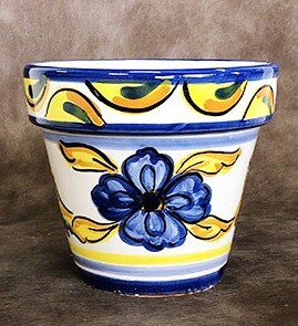 FLOR AZU L3.5 （イエロー／ブルー）13759【スペイン鉢】　庭　ガーデニング　花　装飾