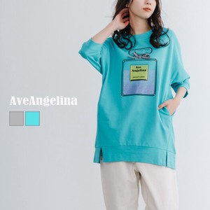 【2024SS新作】AveAngelina プリント香水チュニックTシャツ　/　スウェット　プルオーバー　ロング