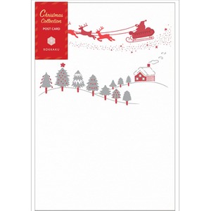【予約：8月上旬】【箔押し】 クリスマス ポストカード「サンタクロース」 日本製 【ROKKAKU】