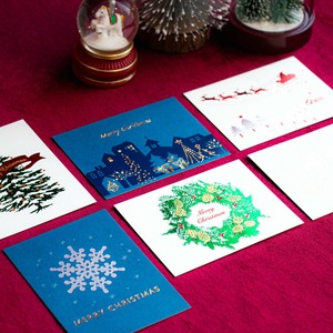 预购 贺卡 压印箔 圣诞节 6种类 日本制造