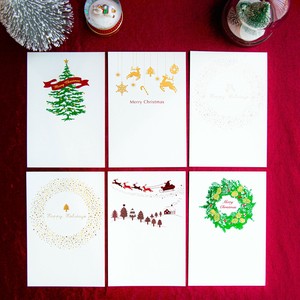 【予約：8月上旬】【箔押し】 クリスマス ポストカード「全6種セット」 日本製 【ROKKAKU】