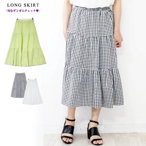 Skirt Checkered Tiered