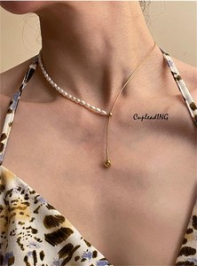 【定番商品】INSスタイル 鎖骨鎖 淡水真珠 真珠ネックレス