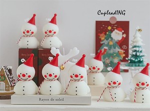 【定番商品】激安セール 2個 クリスマス雪だるまろうそく 香薫