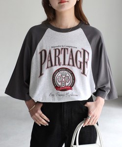 PARTAGEカレッジロゴラグランTシャツ【easy as nap】