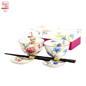 Mino ware Rice Bowl Gift Set Pottery Indigo