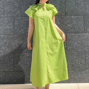 Casual Dress Plain Color Front/Rear 2-way Summer Spring