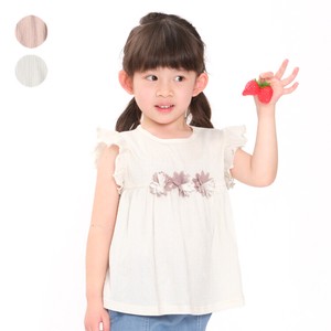 Kids' Sleeveless - Short Sleeve Polo Shirt Gathered Plain Color Flowers Shirring Simple