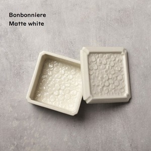 【Ortensia オルテンシア】 ボンボニエール 蓋つき陶製BOX マットホワイト 小物入れ 美濃焼 日本製 Felice