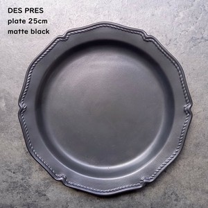 【DES PRES デ・プレ】 プレート 25cm マットブラック 食器 洋食器 美濃焼 日本製 Felice