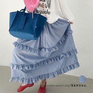 Pre-order Skirt Ruffle Waist Summer Spring Checkered