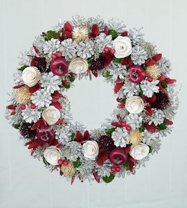 【予約販売】［2024ｸﾘｽﾏｽ］彩か｜Saika　Wreath Whitepine & Apple M