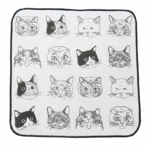 【ハンドタオル】ヴェリアスキャット ガーゼタオル グレイ