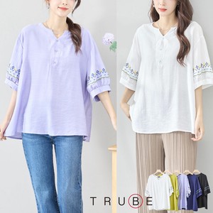 T-shirt Design Tops Sleeve L Embroidered M 【2024NEW】