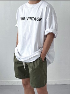 【2024春夏新作】ビッグサイズ綿素材ヴィンテージプリントTシャツ<ユニセックスアイテム>