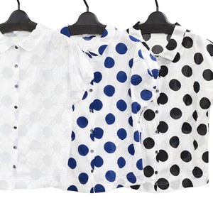 Button Shirt/Blouse Polka Dot Made in Japan