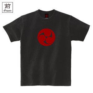 【インバウンド/京都】　メンズ和柄家紋Tシャツ　土方左三ツ巴