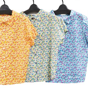 Button Shirt/Blouse Geometric Pattern 2-way Made in Japan