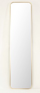 壁掛けミラー　アルミフレーム　ウォールミラー　鏡　姿見　シンプル　ゴールド　幅30cm×長さ120cm