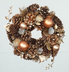 【予約販売】［2024ｸﾘｽﾏｽ］彩か｜Saika　Wreath Gold pine ball S