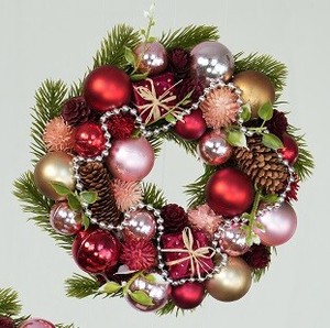 【予約販売】［2024ｸﾘｽﾏｽ］彩か｜Saika　Wreath Beads chain S(PinkRed)