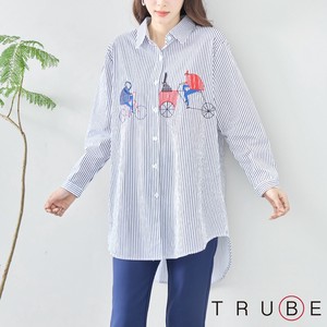 Button Shirt/Blouse Stripe L M 【2024NEW】