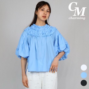 Button Shirt/Blouse Frilled Blouse Puff Sleeve Collar Blouse NEW