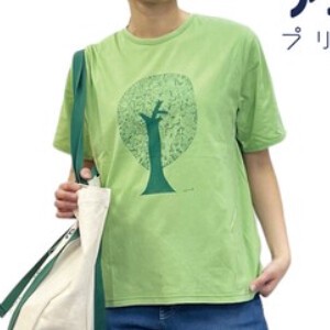 【ayadoi】コラボ企画　大きな木のプリント五分袖Tシャツ 143512
