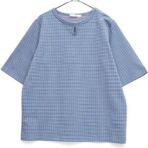 日本製　立体的な生地感が新しいオリジナルテキスタイルの半袖Tシャツ/五分袖　143413