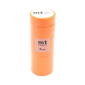 mt マスキングテープ 8P ショッキングオレンジ 幅15mm×7m 同色8巻パック MT08P180R