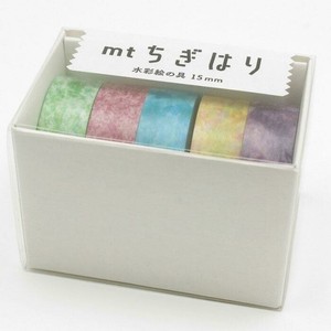 マスキングテープ mtちぎはり 水彩絵の具セット 幅15mm×7m 5巻セット MTTIGIS02
