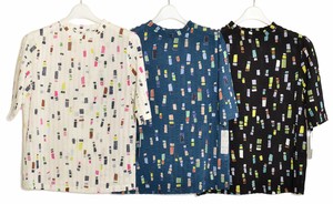 T-shirt High-Neck Ripple Cut-and-sew 5/10 length Made in Japan
