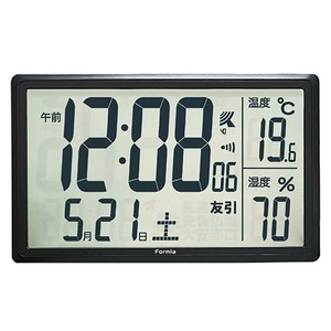 電波 デジタル 時計 カレンダー 曜日 温湿度 クロック 置き掛け兼用【HWC-017RC】