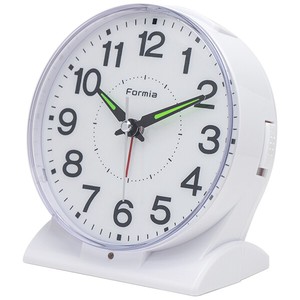 アナログ 時計 自動点灯 見やすい シンプル クロック 置き時計【HT-A031W-WH】