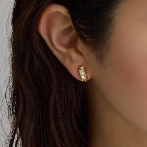 金耳夹 宝石 简洁 日本制造