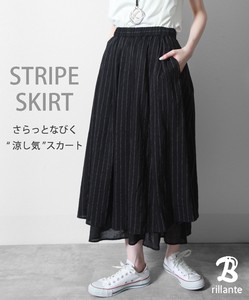 ストライプ柄重ねデザインスカート2024新作　春夏 BRILLANTE東京