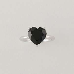 Silver-Based Peridot/Onyx Ring Pudding black