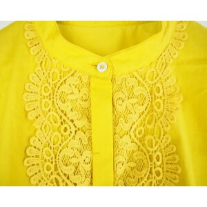 Button Shirt/Blouse Collar Blouse Switching 2024 Spring/Summer