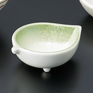 黄緑ラスター木の葉型珍味(有田焼)  日本製 小付け 小鉢