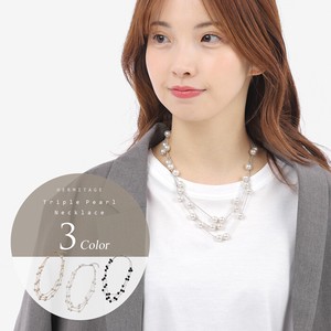 Silver Chain Pearl Necklace sliver black Ladies'